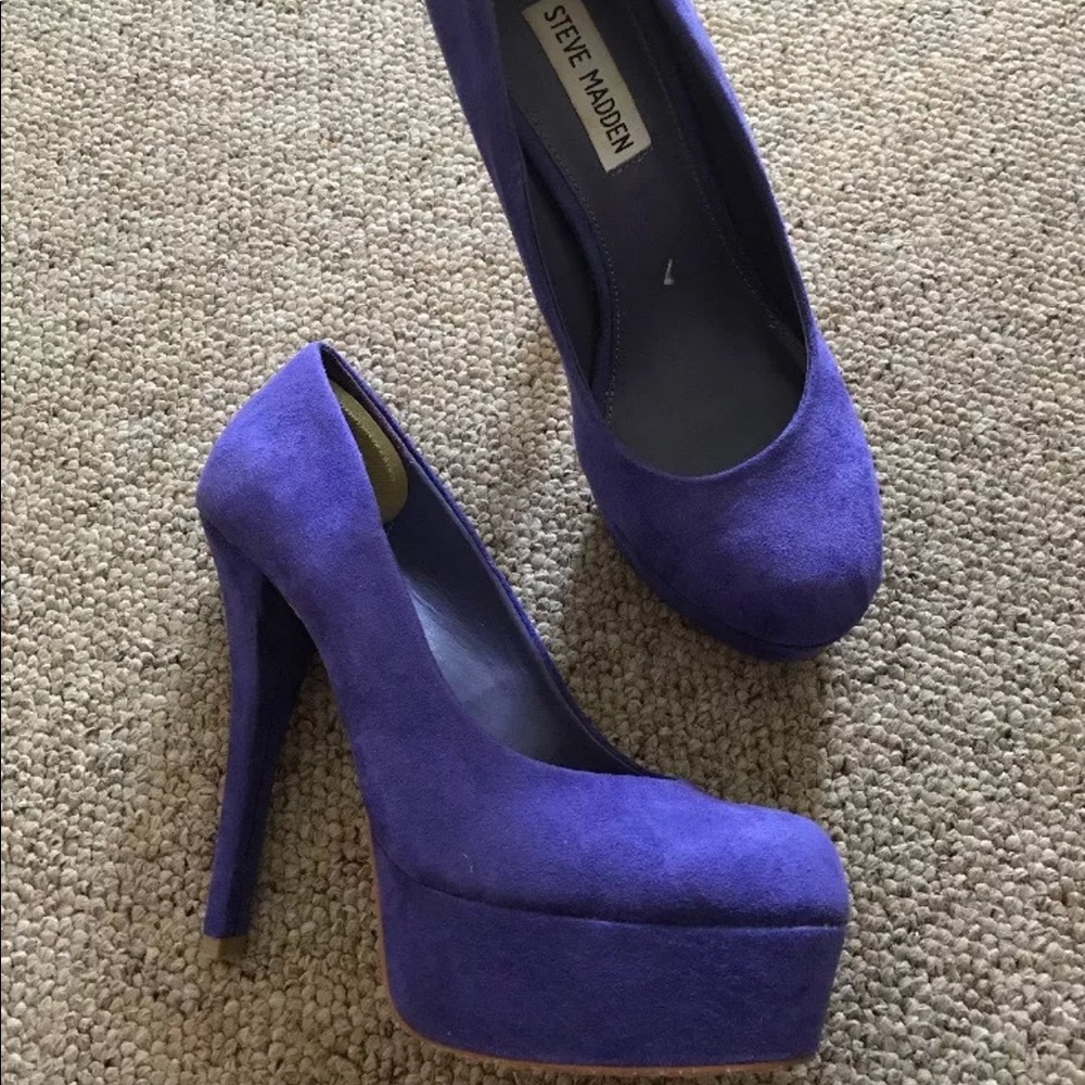 Steve Madden Purple Suede Platform Pumps 8